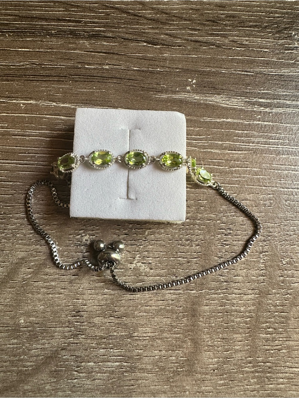 Green Peridot Gemstone 925 Sterling Silver Adjustable Bolo Bracelet Gift For Her